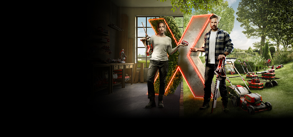 Startpage image of two people surrounded with tools and garden devices.